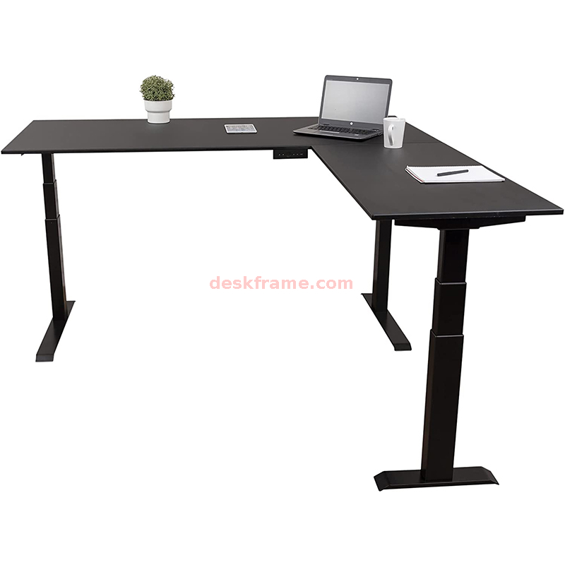 90°-120°Electric Corner L-Shaped Standing Desk, Height Adjustable, Memory Controller