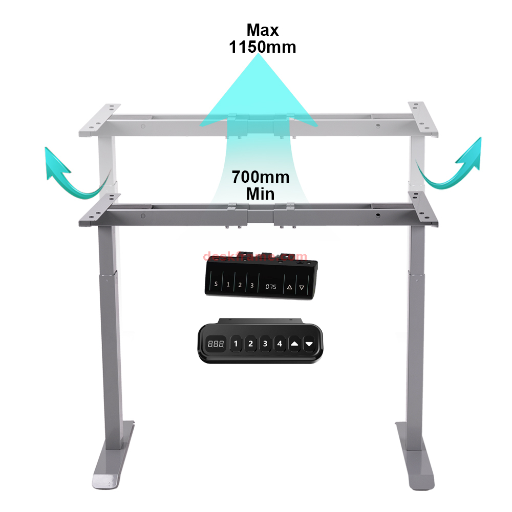 Adjustable Sit Stand Desk Dual Motor with Desk Top