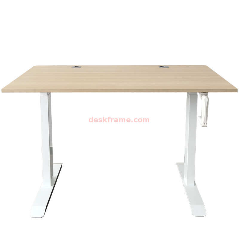 Manual Standing Desk Adjustable Height，Hand- Crank Stand Up Desk, Sit Stand Desk with Frame & Desktop, Study Desk