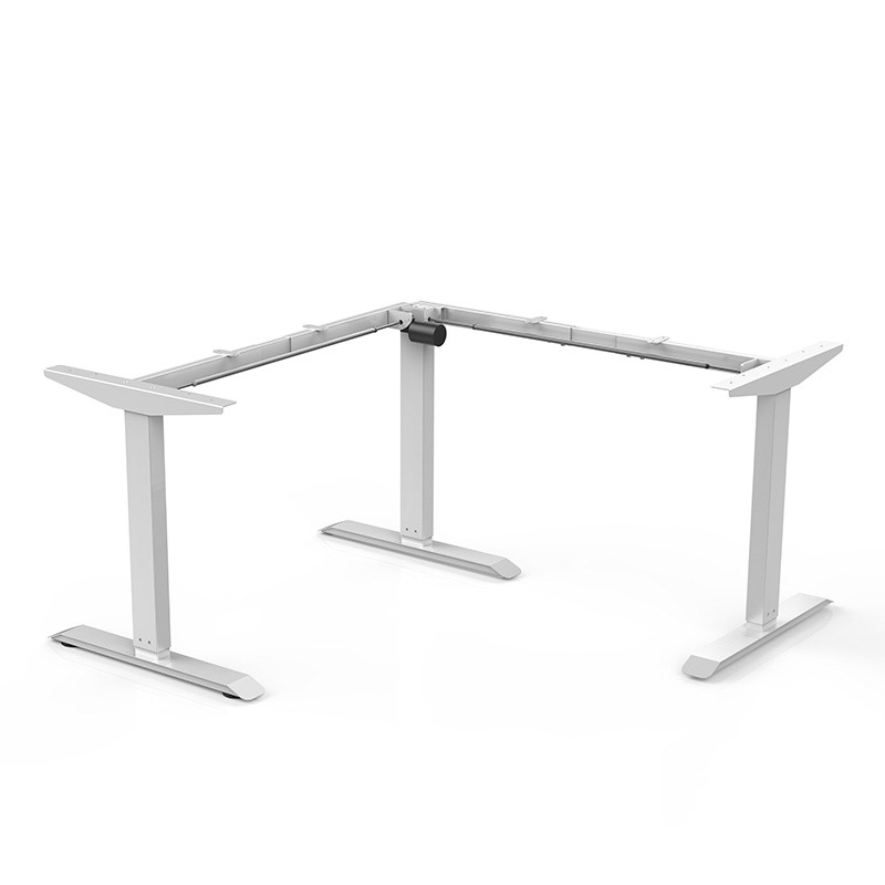 Electric Corner Standing Desk Three Legs 90 Angel Manufacturer Zhiding