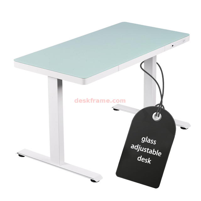 Glass standing desk