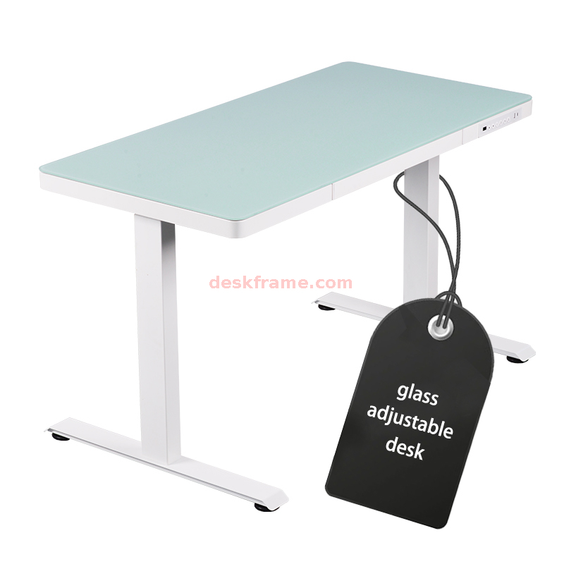 Glass standing desk