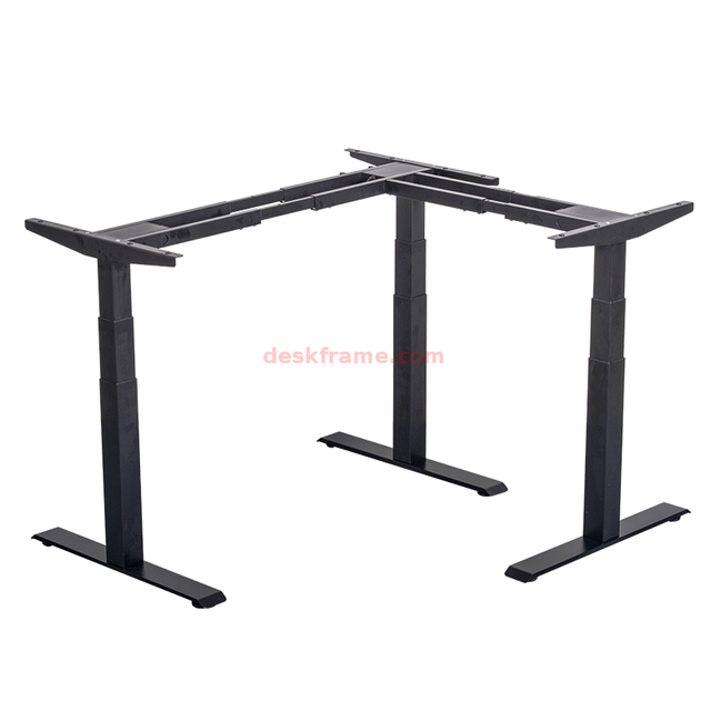 L-Shaped Electric Standing Desk With Three Motors Height Adjustable 