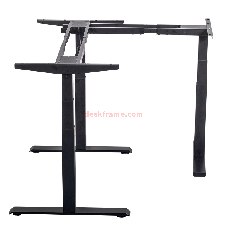 L-Shaped Electric Standing Desk With Three Motors Height Adjustable 