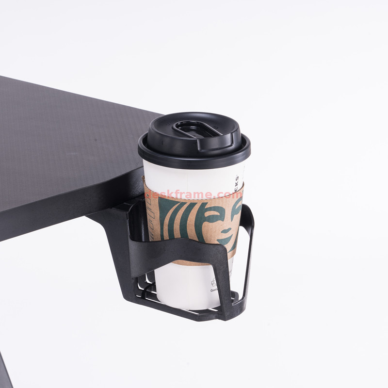 Accessories Large Plastic Cup Holders,Upgraded Large Desk Cup Holder Clamp, Anti-Spill Table Cup Holder, Metal Office & PC Gaming Desk， Black
