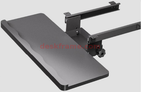 Under Desk Keyboard Tray,One Knob Control, Undermount Sliding Computer Keyboard and Mouse Tray with Wrist Rest,Adjustable Height