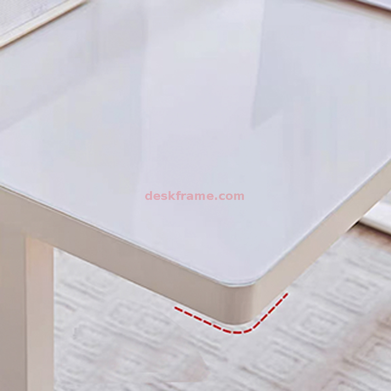 Glass Standing Desk, Electric Glass Desk with Drawers Adjustable Height , Quick Install Stand Desk with Storage for Computer Desk, White