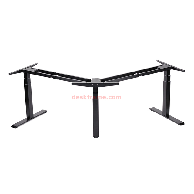 90°-120°Electric Corner L-Shaped Standing Desk, Height Adjustable, Memory Controller