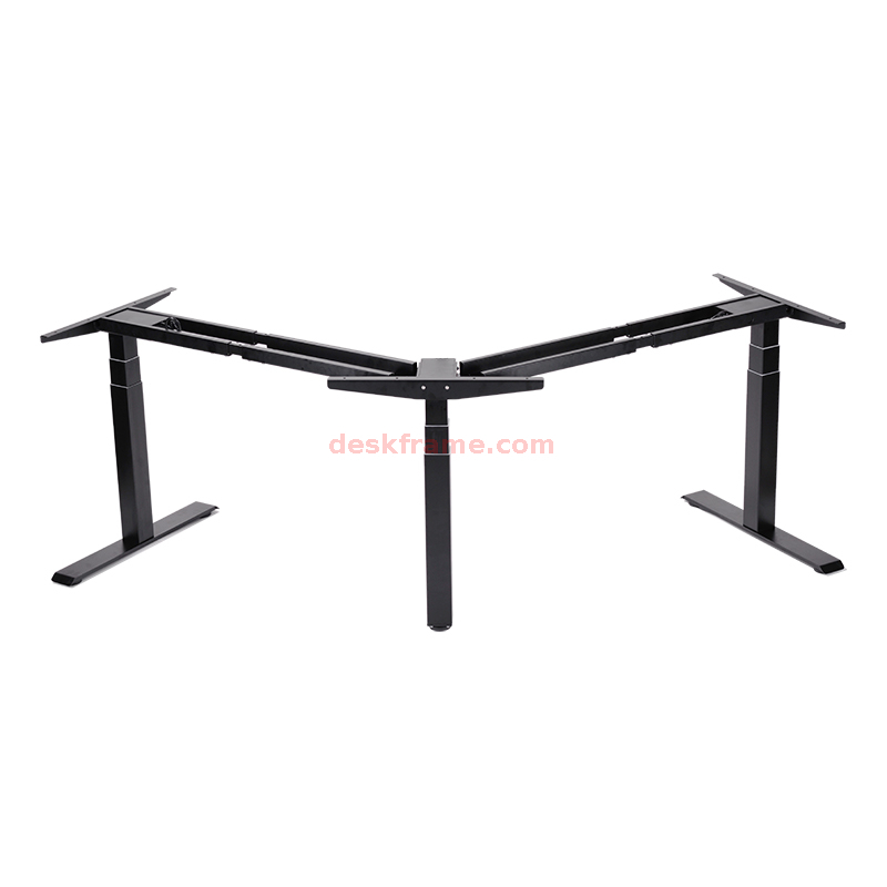 90°-120°Electric Corner L-Shaped Standing Desk, Height Adjustable, Memory Controller