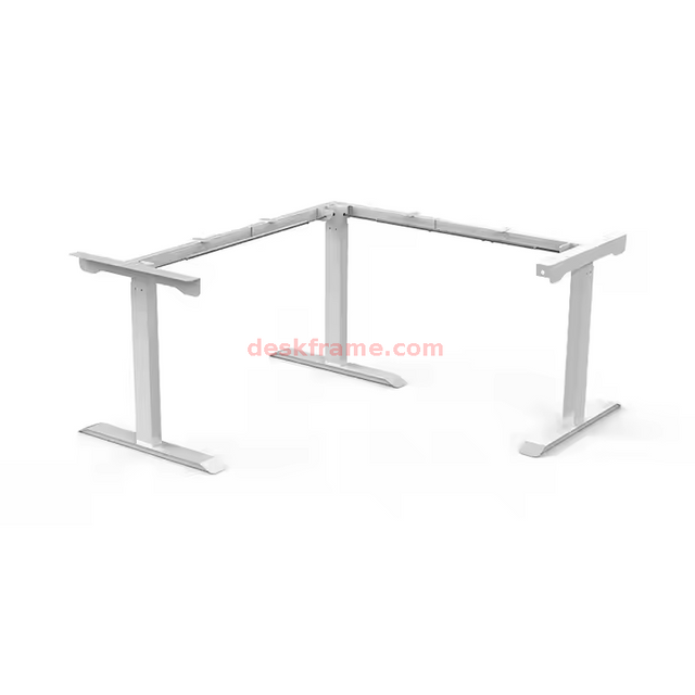 Manual Hand-crank L Shaped Standing Desk Adjustable Height, Corner Standing Desk, Sit Stand Computer Table