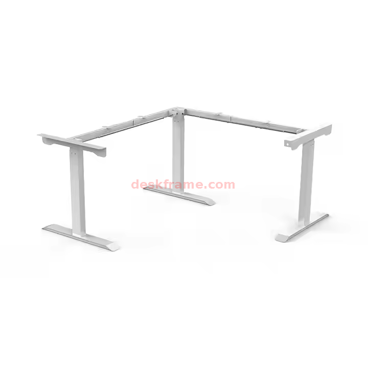 Manual Hand-crank L Shaped Standing Desk Adjustable Height, Corner Standing Desk, Sit Stand Computer Table