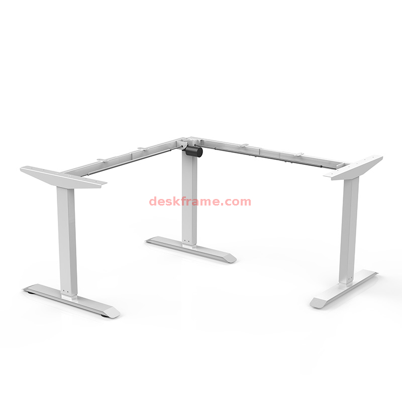 L Shaped Standing Desk 3 Legs 90 Angel