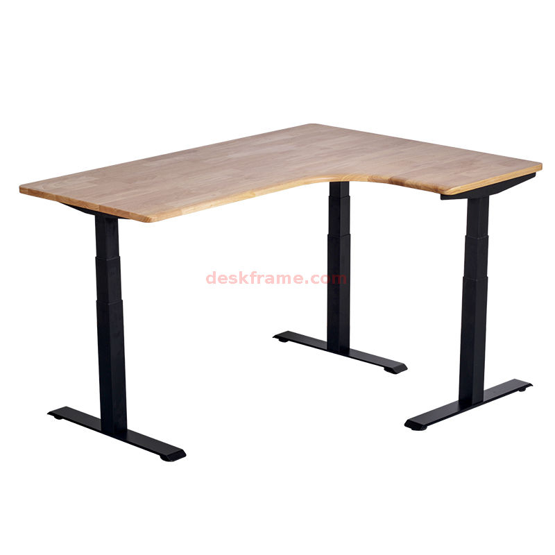 L-Shaped Electric Standing Desk With Three Motors Height Adjustable 