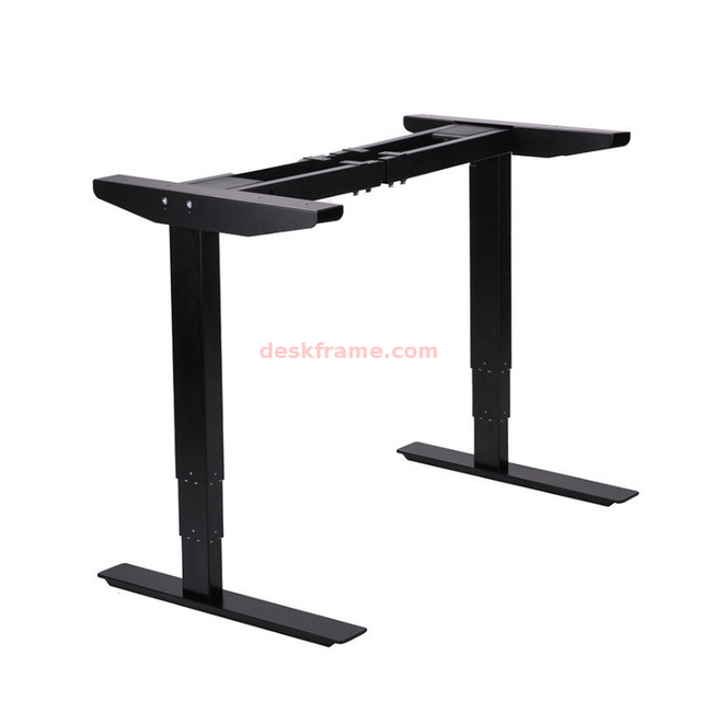  Electric Height Adjustable Standing Desk Sit-Stand Desk for Home Office, Sloped Ergonomic Front Edge, Stable T-Style Legs, Easy Assembly 
