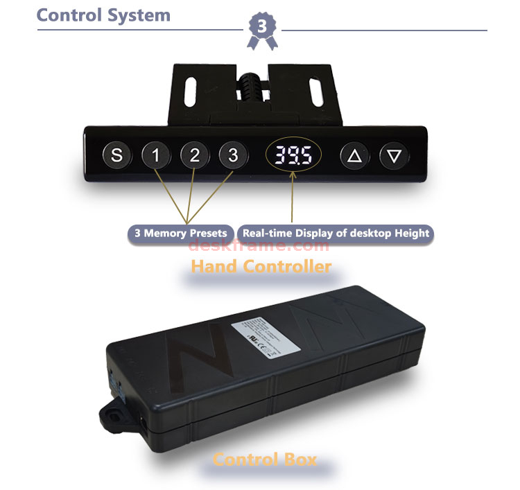 90°-120°Electric Corner L-Shaped Standing Desk, Height Adjustable, Memory Controller