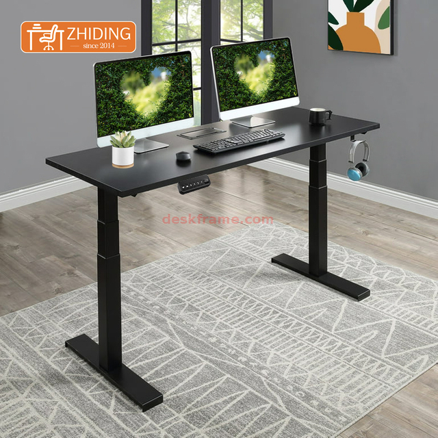  Dual Motor Electric Standing Desk, Adjustable Height Computer Desk, 4 Height Memory Settings, Sit Stand Up Desk for Home Office