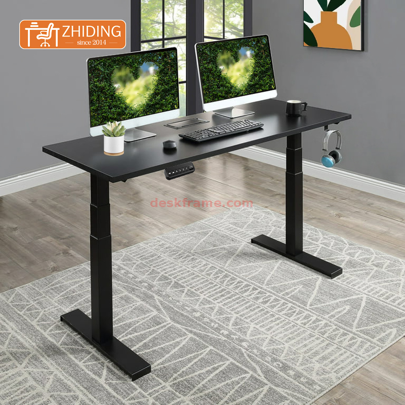  Dual Motor Electric Standing Desk, Adjustable Height Computer Desk, 4 Height Memory Settings, Sit Stand Up Desk for Home Office