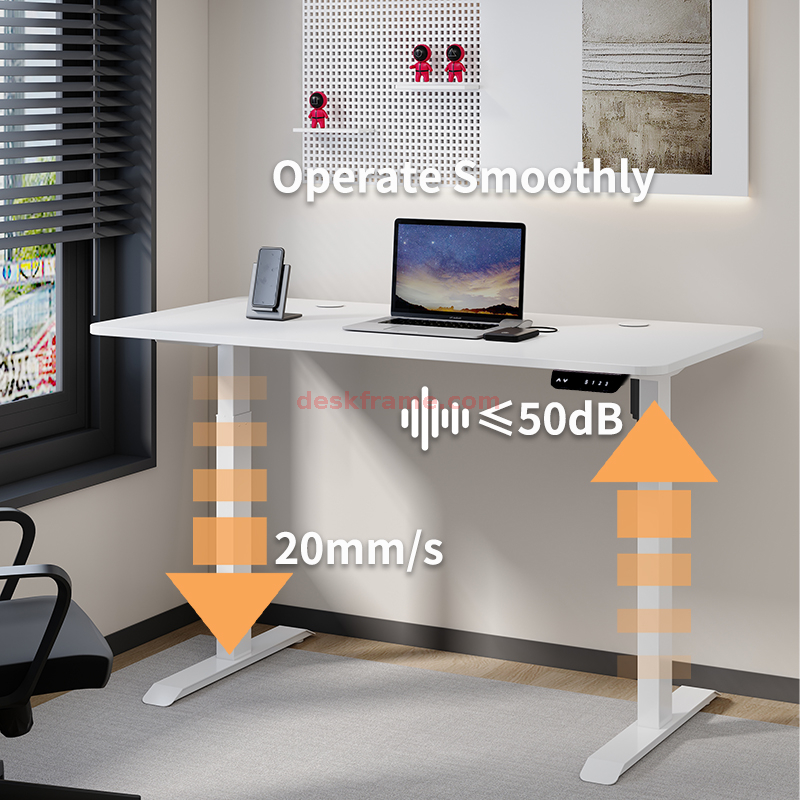 Electric Height Adjustable Standing Desk Sit Stand Up Desk Home Office Computer Desk Memory Preset 