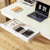 Glass Standing Desk, Electric Glass Desk with Drawers Adjustable Height , Quick Install Stand Desk with Storage for Computer Desk, White