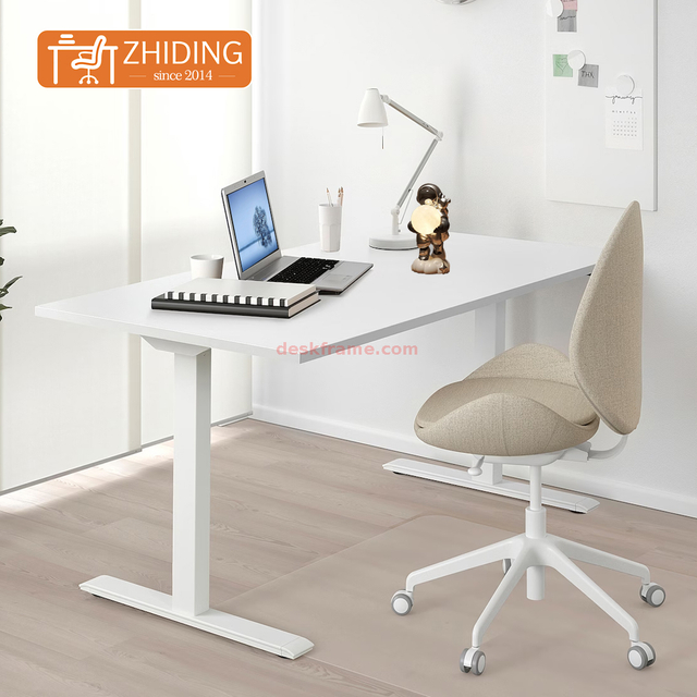  2 Stages Single Motor Electric Height Adjustable Standing Desk Whole-Piece Board Desk Sit Stand Up Desk 