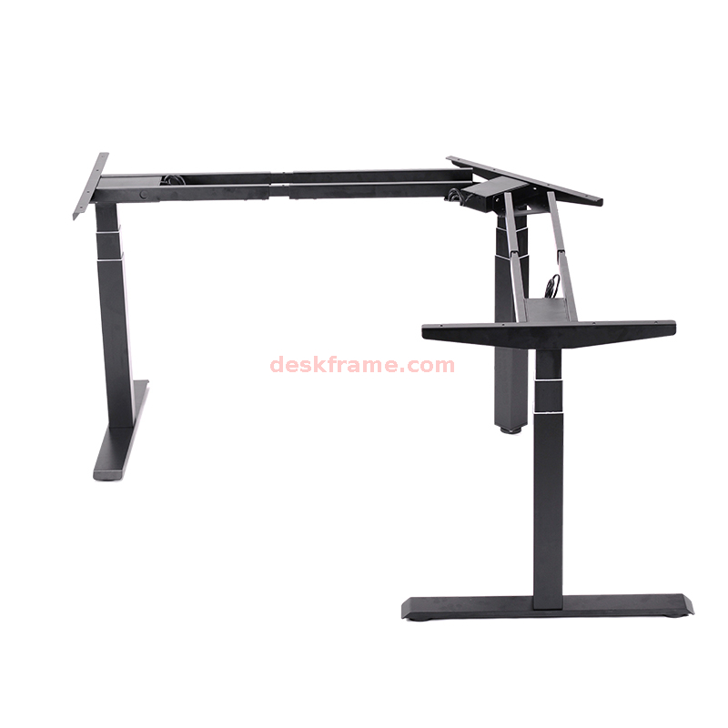 90°-120°Electric Corner L-Shaped Standing Desk, Height Adjustable, Memory Controller