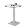  Height Adjustable Round Dining Table for 2-4 People, Modern Circle Kitchen Table with Intersecting Metal Pedestal And Wooden Tabletop for Small Space, Dining Room, Kitchen
